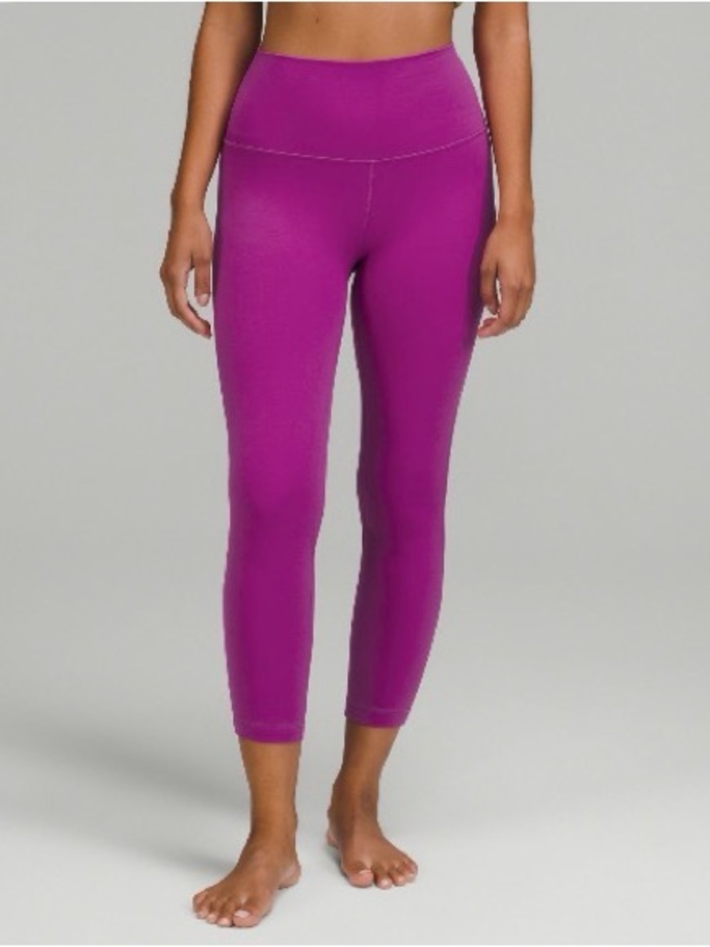 Lululemon Athletica Cropped Leggings Size 10 Purple Magenta Side Pocket
